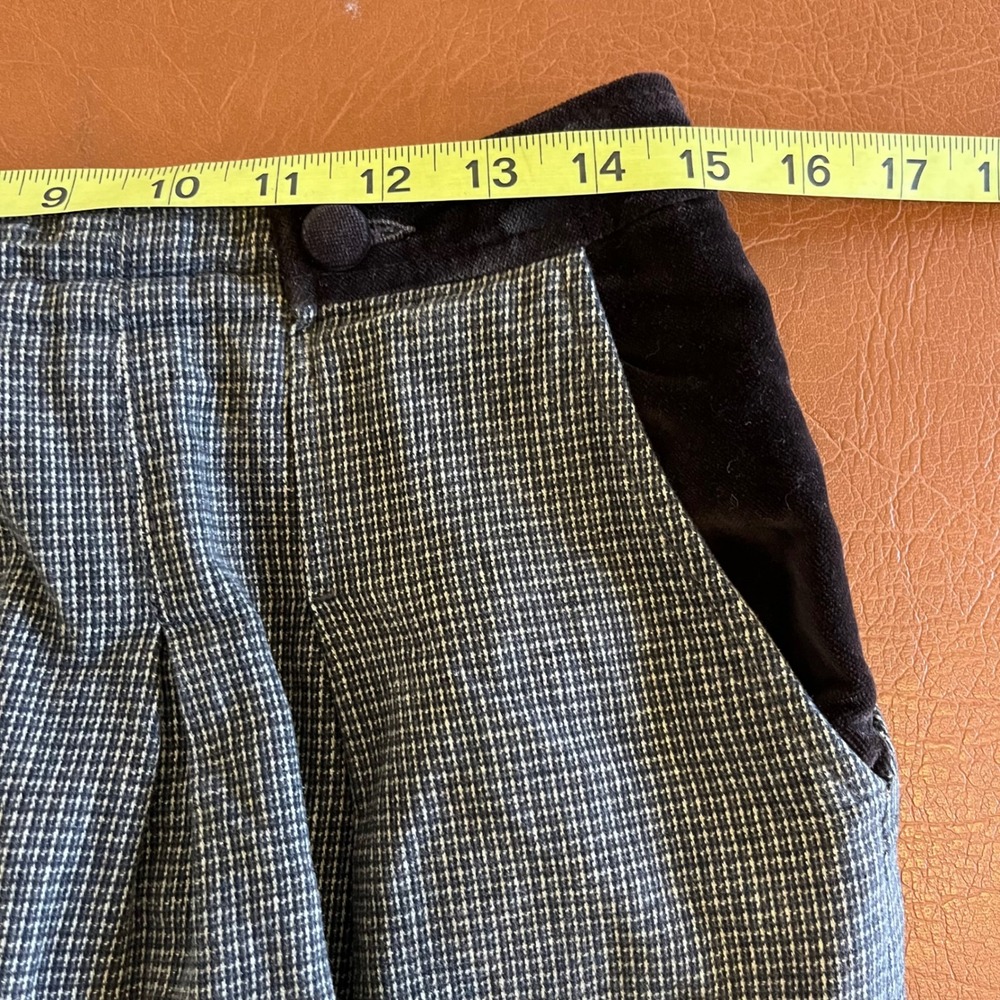 Stefanel Italy Skirt Small Brown Plaid A-Line Preppy Classic - Picture 10 of 11